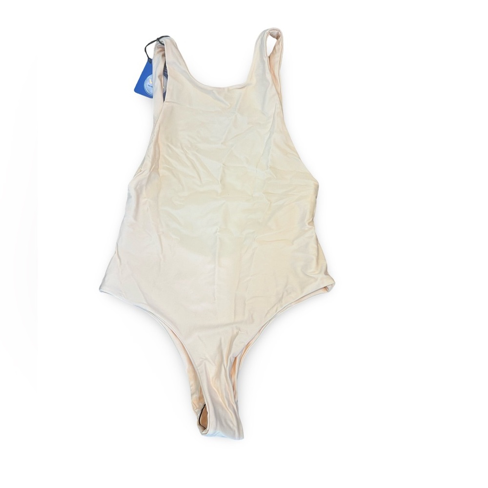 NWT Sirena + The Sea Cheeky One Piece with Woven Tie Blush Medium NO LONGER MADE - Picture 2 of 5